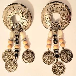 SILVER-TONE SOUTHWESTERN EARRINGS